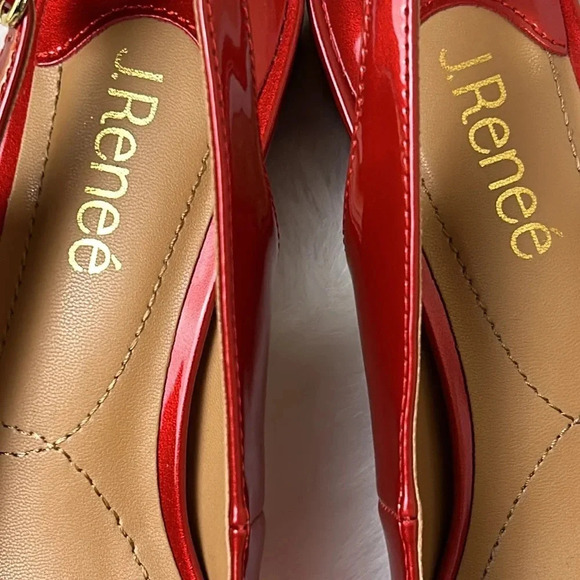 Prom,glam,shiny,2” heels,J.Renee shoe,women NEW! Shayenne,red pearl patent, - Picture 3 of 14